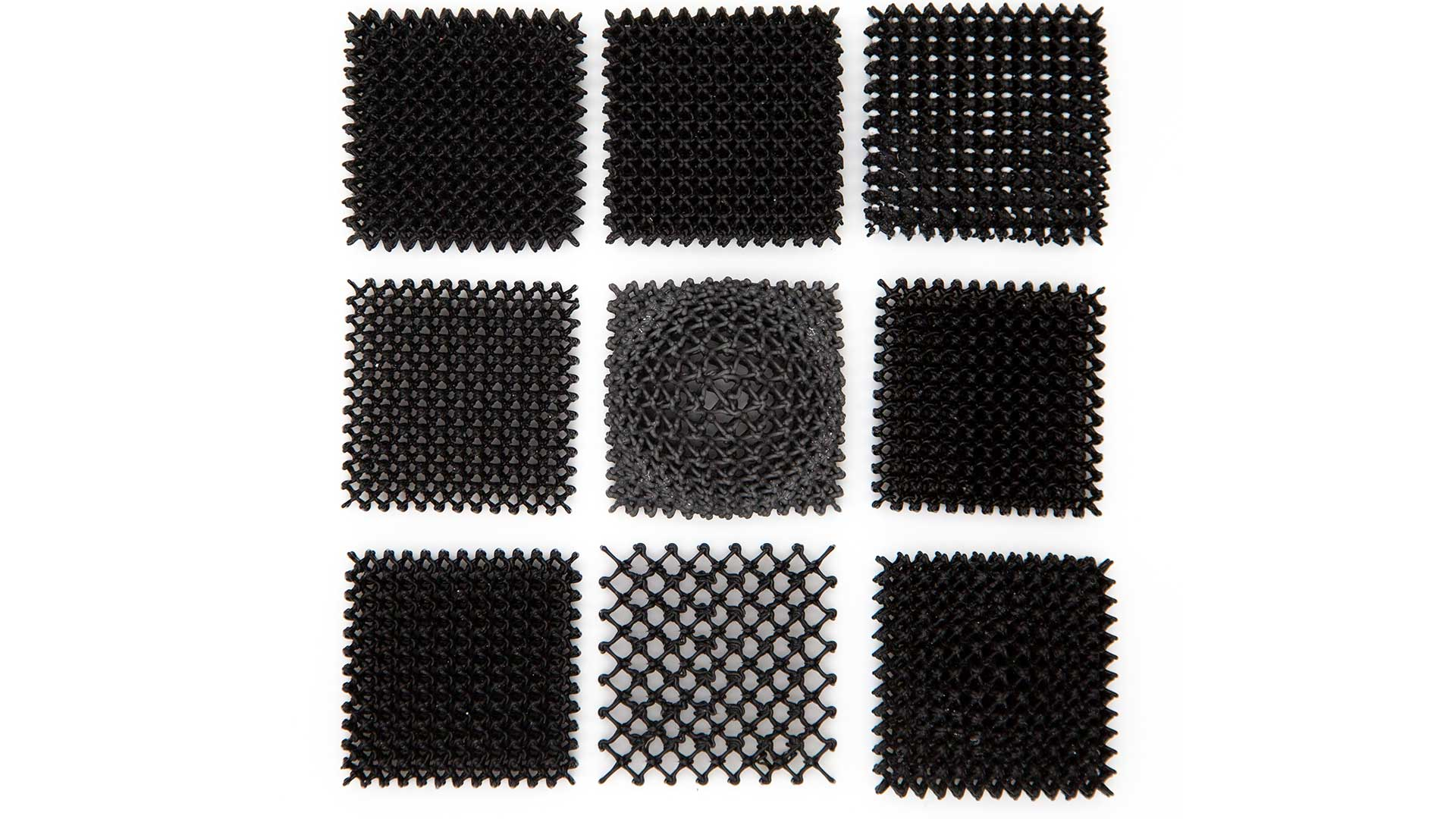 Textures and patterns examples in silicone printed in gel