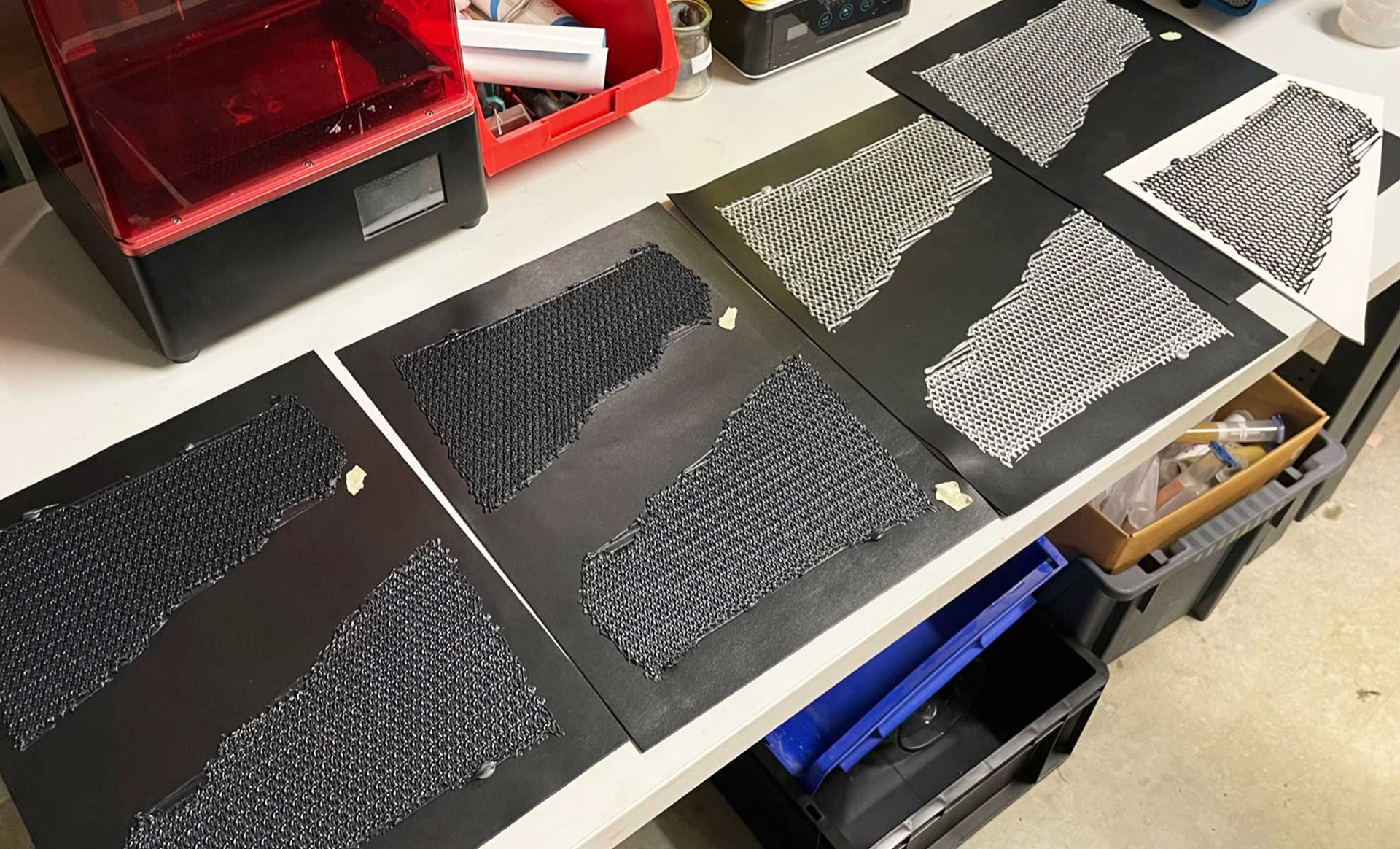 Silicone printing tests