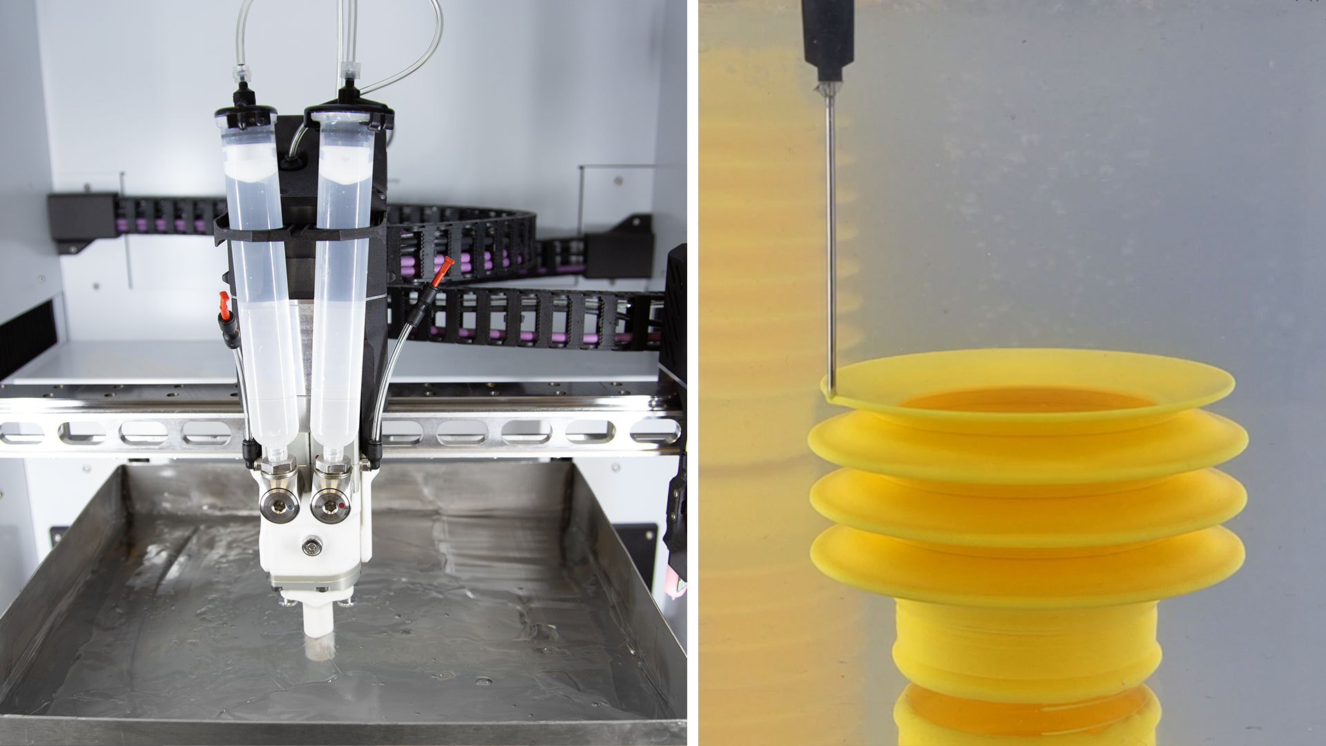 Silicone 3D printing in gel